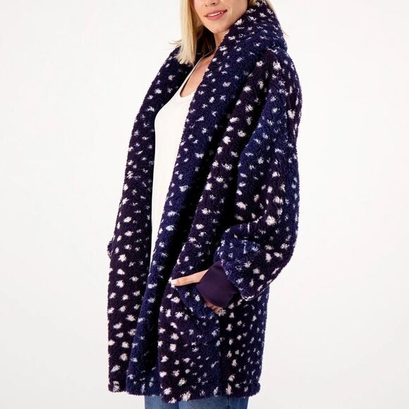 BumbleBella by Jill Martin Sherpa Shawl Collar Button Lounger - Picture 1 of 6